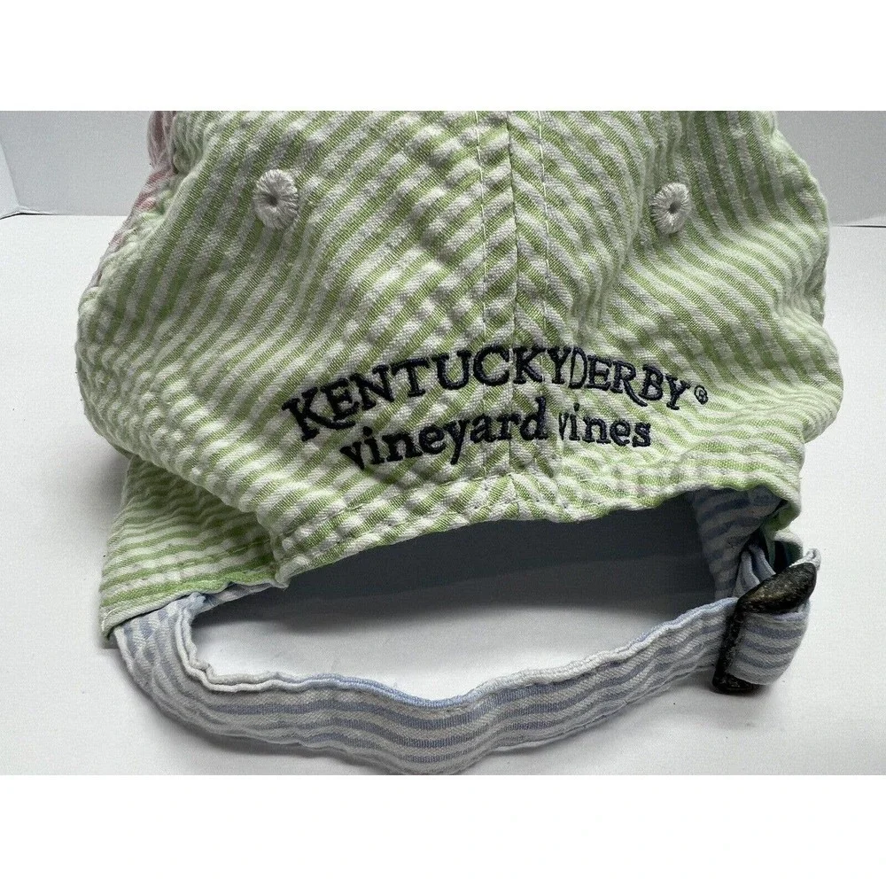 Vineyard Vines Kentucky Derby Collab Unisex Seersucker Adjustable Hat Cap